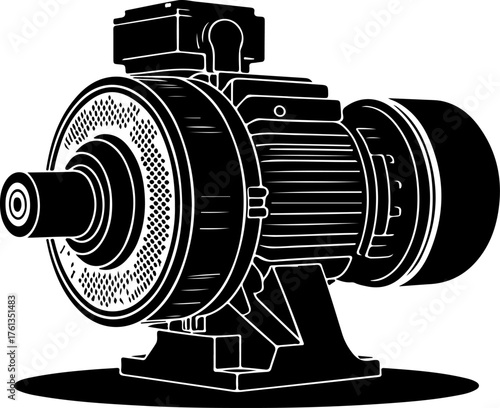Starter motor silhouette vector illustration