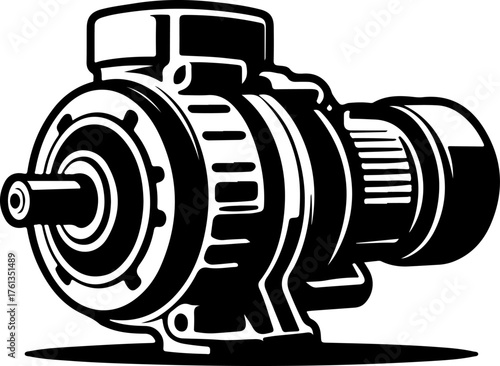 Starter motor silhouette vector illustration