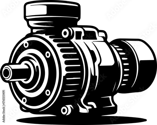 Starter motor silhouette vector illustration