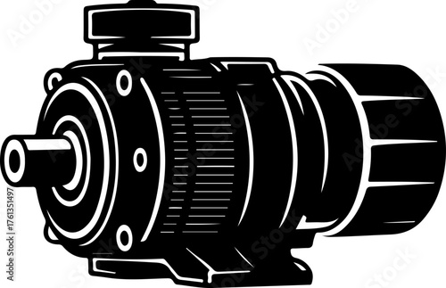 Starter motor silhouette vector illustration