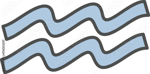 Stylized Aquarius Zodiac Sign Floating in a White Background Depicting Astrology and Horoscopes, Spiritualism and the Water Bearer Symbol, Modern Design for Digital and Print Use, Esoteric Sign Art, M