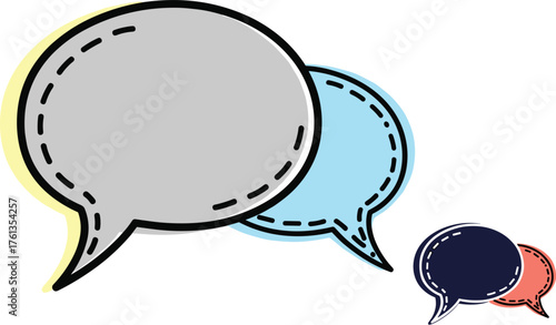 Vibrant Speech Bubbles Representing Communication and Dialogue in Modern Design, Ideal for Presentations and Marketing Materials, Showcasing Conversation, Feedback, and Interactive Engagement in Busin