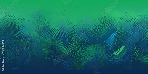 Deep blue ocean illustration with sunlight rays, underwater bubbles, and a subtle sea world map texture