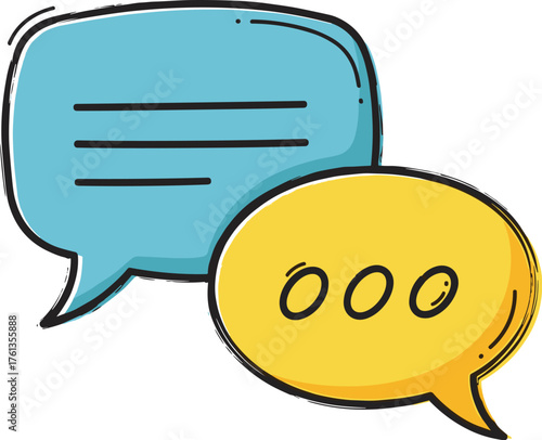 Conversational Dialogue Bubbles Illustrating Communication, Interaction, and Feedback in Online Discussions, Emphasizing Connection, Chat, and Messaging for Modern Business, Technology, and Social Med