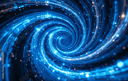 Blue abstract background image, whirlwind, swirl, space, light, diffusion, banner texture advertising poster