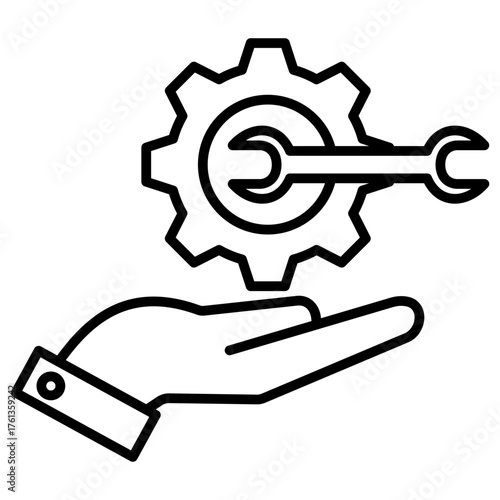 Equipment Maintenance Outline Icon