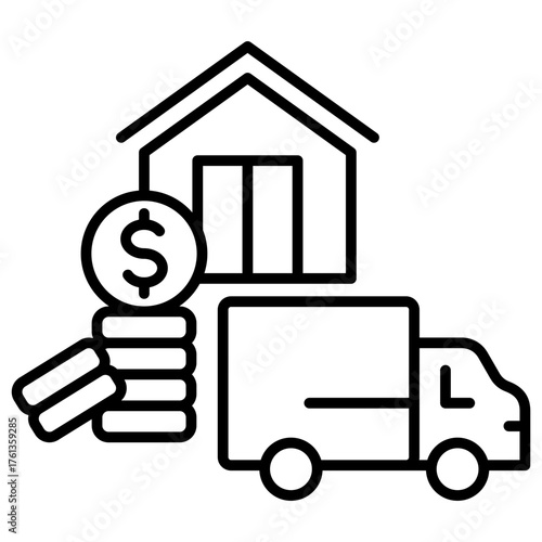 Fixed Asset Outline Icon