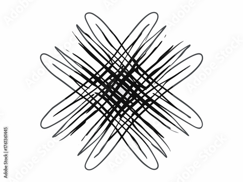 Chaotic grunge doodles hand drawn abstract vector lines illustration scalable eps icon