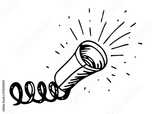 Hand drawn chaotic spiral doodle splattered ink vector illustration