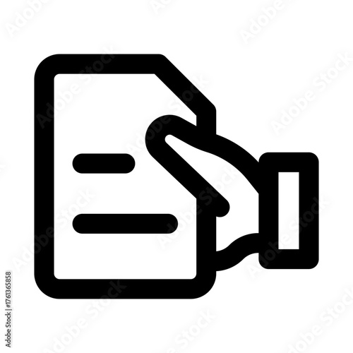 Document Handover Icons with Flat Minimal Outline Design for Transfer, Approval, and Office