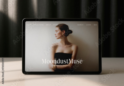 Elegant Tablet Website Screen Mockup Display