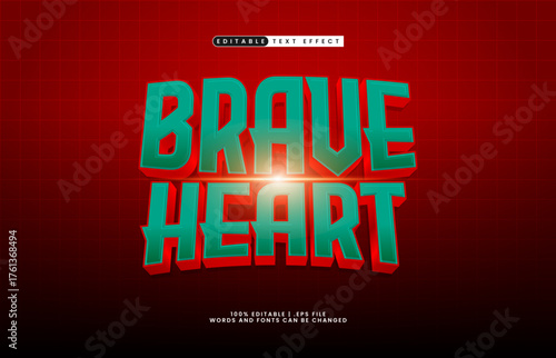 brave heart editable text effect for titles and advertising