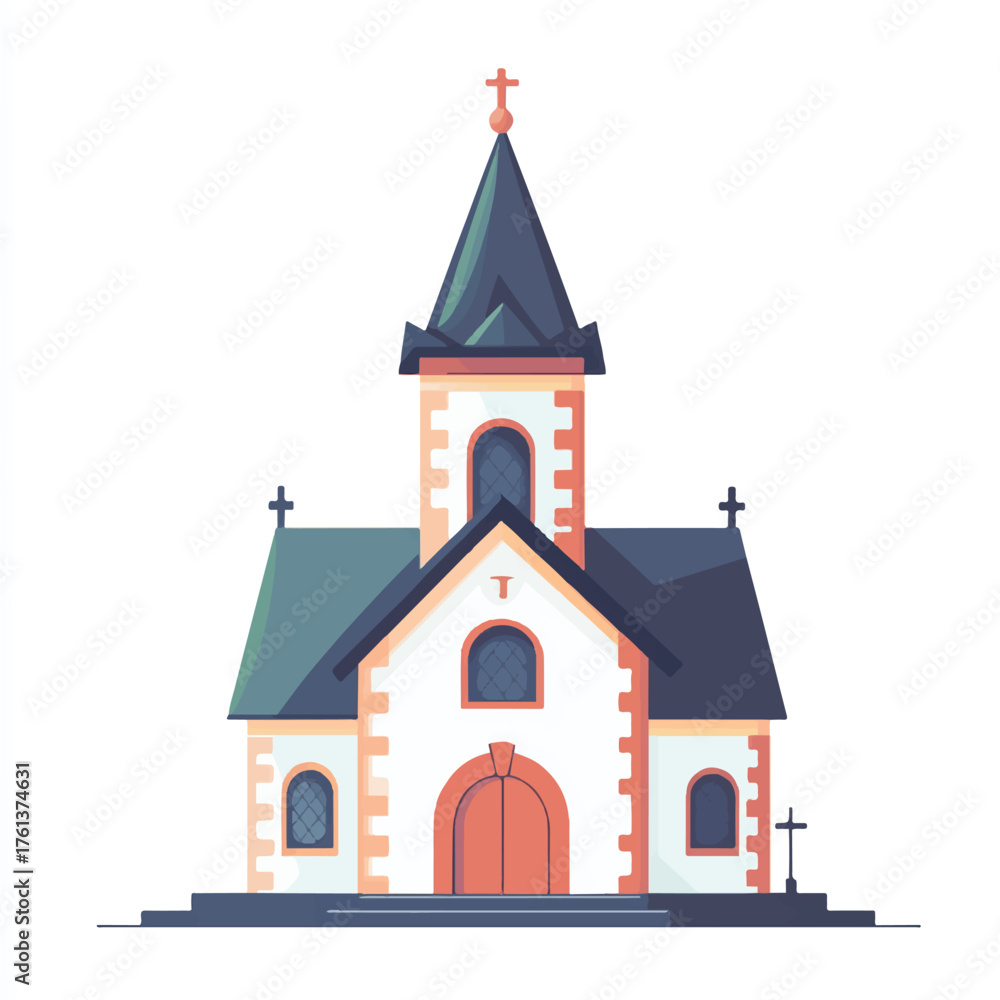 Fototapeta premium Elegant church building with a cross on top and a beautiful design