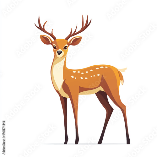  Elegant deer standing tall with majestic antlers in nature