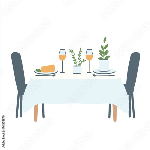  Elegant Dining Table Setting for Two with Minimalist Decor.