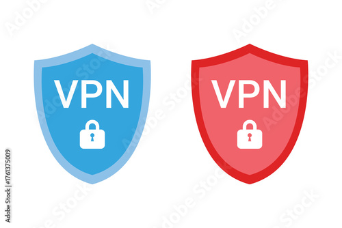 VPN icon Wireless shield wifi and no vpn icon sign. flat design set. Wifi internet signal symbols security shield isolated