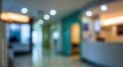 Wallpaper Mural Abstract Blurred Interior Reception Lobby with Lights in a Hospital Torontodigital.ca