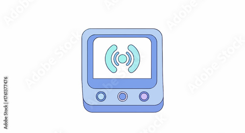 AI Technology Flat Icon Minimal Vector Illustration of Neural Network 