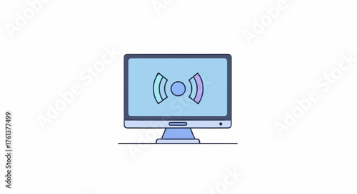 AI Technology Flat Icon Minimal Vector Illustration of Neural Network 