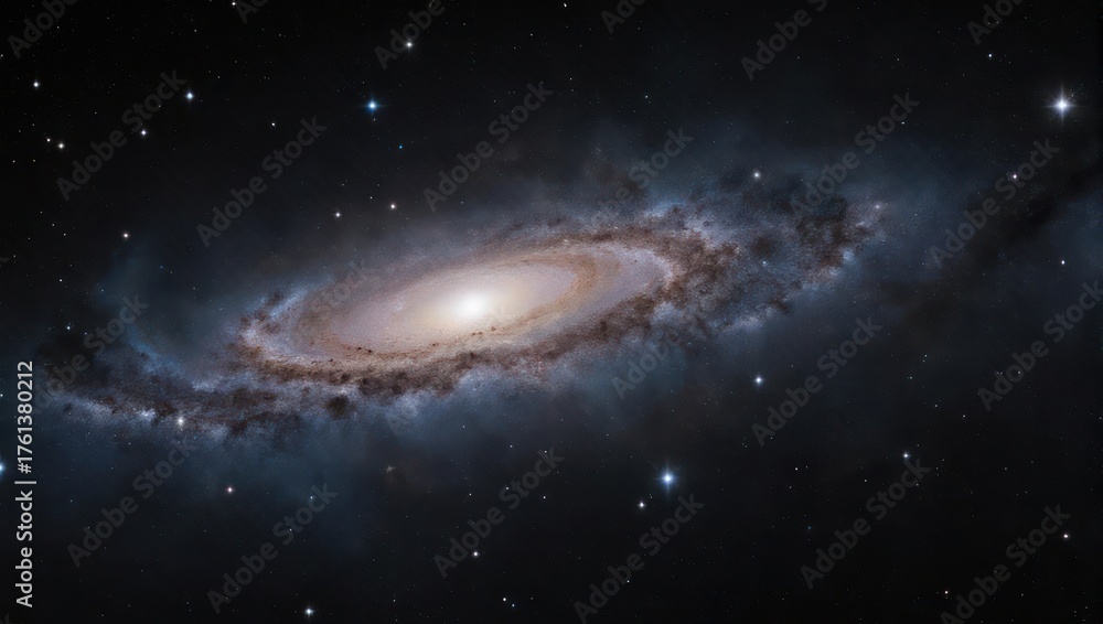 Obraz premium Spiral galaxy in vast, dark space