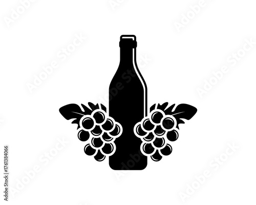 wine bottle and grapes