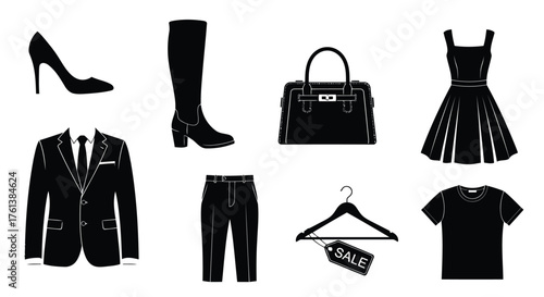 Vector illustration of fashion clothing and accessories