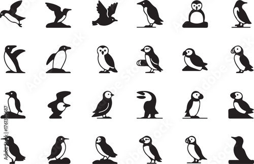 Penguin and Seabird Icon Assortment puffin