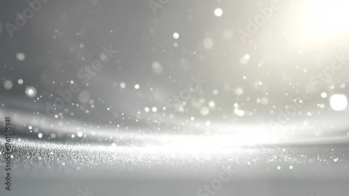プラチナの光：清らかな粒子が舞う抽象背景