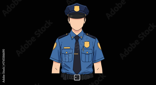Police Officer Uniform Illustration.
