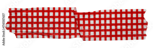 red patterned sticker paper tape isolated on transparent background