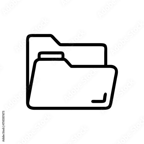 A black and white illustration of a cat sitting and looking forward