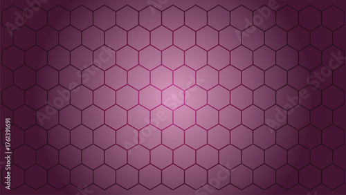 Hexagonal pattern background with gradient effect in purple color tones