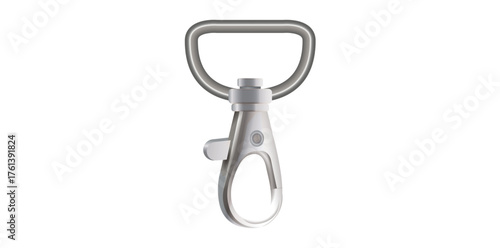 Realistic Silver Metal Clasp Vector Illustration.	