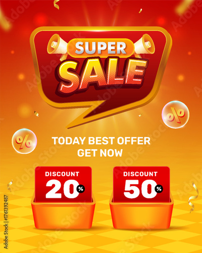 Limited super sale discount template banner