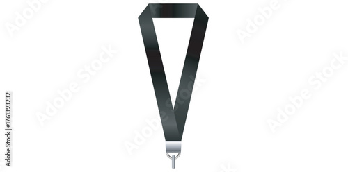 Neck Strap Lanyard Safety Breakaway For ID Name Badge Holder Key Metal Clasp Vector Illustration.	