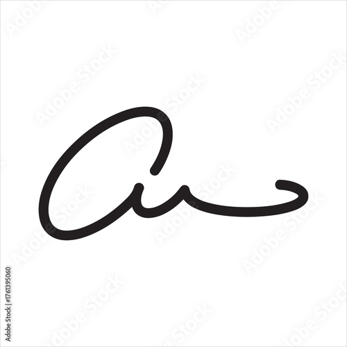Handwritten signature graphic simple artistic black ink on