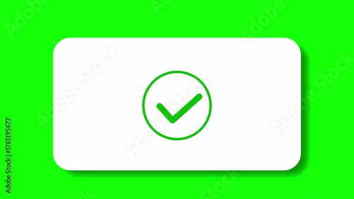 Tick mark popup animation on green screen