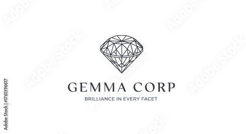 Elegant Gemma Corp Diamond Logo Design with Brilliance in Every Facet.
