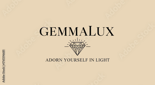 Gemmalux Adorn Yourself in Light Logo with Diamond Icon.