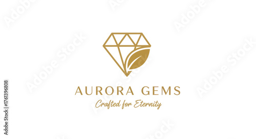 Aurora Gems logo with diamond and leaf symbol.