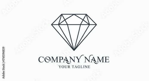 Elegant Diamond Logo Design for Jewelry Brand with Minimalist Line Art.