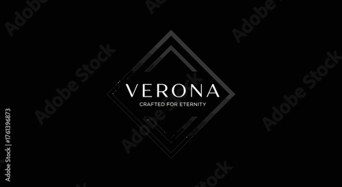 Verona Logo Design with Elegant Typography and Geometric Shape.