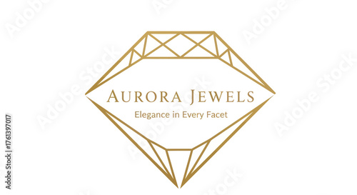 Elegant Aurora Jewels Logo Featuring a Geometric Diamond Design in Gold.