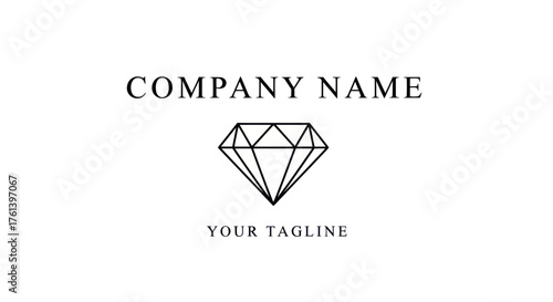 Elegant Diamond Logo Design with Company Name and Tagline for Branding.