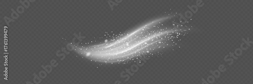 Air, wind effect isolated on transparent background. Airflow overlay fresh air for cleaning, cooling or changing the air. Wind Wave Effect. 3D vector illustration.