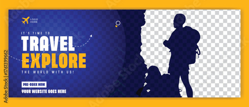 Travel holiday vacation facebook cover and banner design