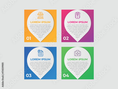 ector illustration infographic design template with icons. Template for process, presentations, layout, banner, brochure.