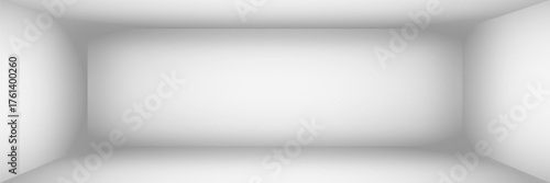 Empty white room. The inner space of the box. Vector design illustration. Mock up for you business project