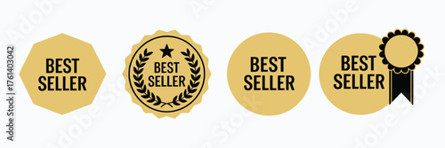 Premium Product Badge Pack,  Vector EPS 10 set with “Best Seller,” “Best Price,” and “Best Quality” badges, ideal for e-commerce, retail, advertising, and packaging design projects.