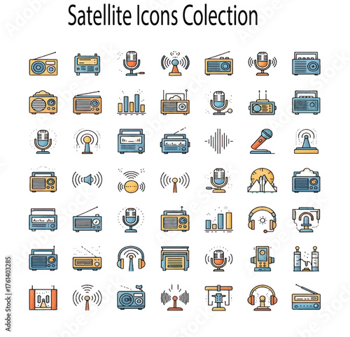 Communication Satellite Orbiting Earth in Space